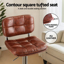 Artiss 4x Bar Stools Kitchen Swivel Gas Lift Counter Chair Tuft PU Leather Brown - RnR Galore