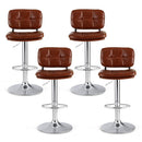 Artiss 4x Bar Stools Kitchen Swivel Gas Lift Counter Chair Tuft PU Leather Brown - RnR Galore