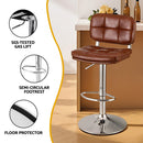 Artiss 4x Bar Stools Kitchen Swivel Gas Lift Counter Chair Tuft PU Leather Brown - RnR Galore