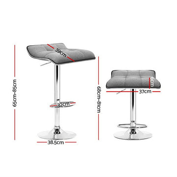 Artiss 4x Bar Stools Linen Padded Gas Lift - RnR Galore