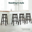 Artiss 4x Bar Stools Round Chairs Wooden Black - RnR Galore