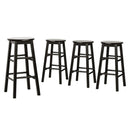 Artiss 4x Bar Stools Round Chairs Wooden Black - RnR Galore