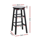 Artiss 4x Bar Stools Round Chairs Wooden Black - RnR Galore