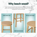 Artiss 4x Bar Stools Round Chairs Wooden Nature - RnR Galore