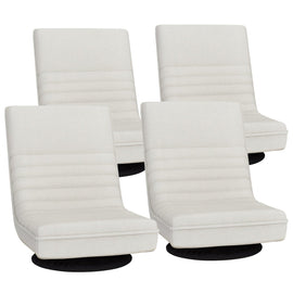Artiss 4XFloor Chair Lounge Sofa Swivel Foldable Linen White - RnR Galore