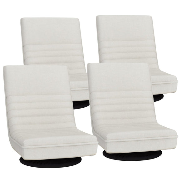 Artiss 4XFloor Chair Lounge Sofa Swivel Foldable Linen White - RnR Galore