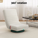 Artiss 4XFloor Chair Lounge Sofa Swivel Foldable Linen White - RnR Galore