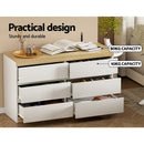 Artiss 6 Chest of Drawers Cabinet Dresser Table Tallboy Storage Bedroom White - RnR Galore