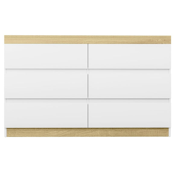 Artiss 6 Chest of Drawers Cabinet Dresser Table Tallboy Storage Bedroom White - RnR Galore
