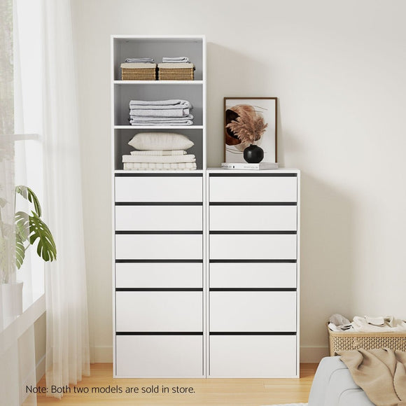 Artiss 6 Chest of Drawers Dresser Tallboy White - RnR Galore