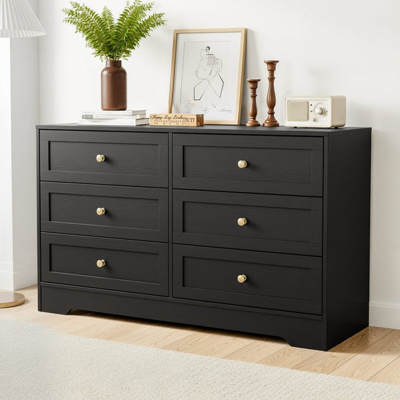 Artiss 6 Chest of Drawers Tallboy Cabinet - LEIF Black - RnR Galore