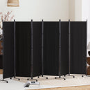 Artiss 6 Panel Room Divider Screen 323cm Wheel Fabric Black - RnR Galore
