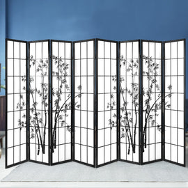 Artiss 8 Panel Room Divider Screen 348x179cm Bamboo Black White - RnR Galore