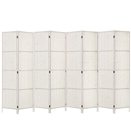 Artiss 8 Panel Room Divider Screen Privacy Timber Foldable Dividers Stand White - RnR Galore