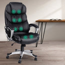 Artiss 8 Point Massage Office Chair Heated Seat PU Black - RnR Galore