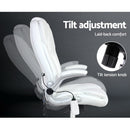 Artiss 8 Point Massage Office Chair PU Leather White - RnR Galore