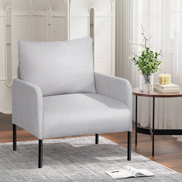 Artiss Armchair Accent Chair Pillow Fabric Grey - RnR Galore