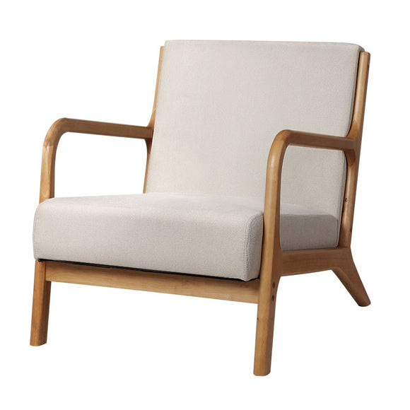 Artiss Armchair Fabric Beige Olive - RnR Galore