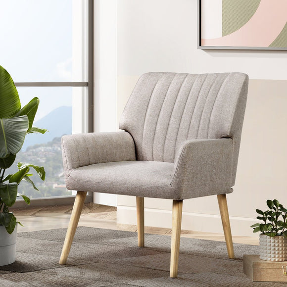 Artiss Armchair Fabric Beige Sebastini - RnR Galore