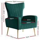 Artiss Armchair Green Velvet Kate - RnR Galore