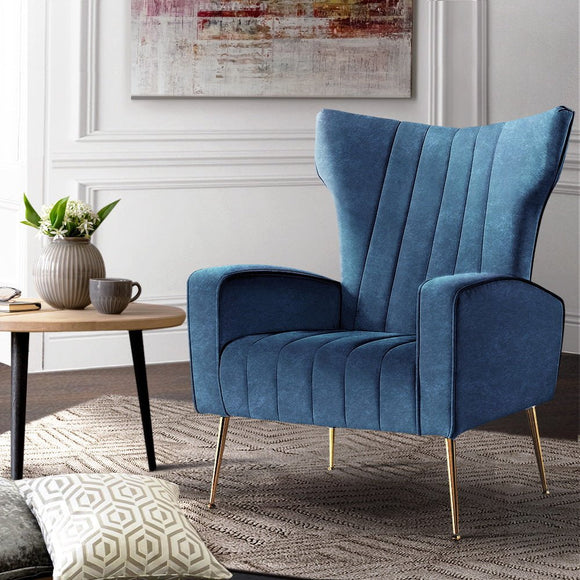 Artiss Armchair Navy Velvet Kate - RnR Galore