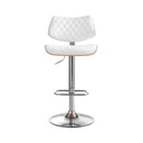 Artiss Bar Stools Kitchen Dining Chairs Gas Lift Stool Wooden Leather White - RnR Galore