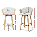 Artiss Bar Stools Kitchen Leather Barstools Swivel Counter Chairs x2 - RnR Galore