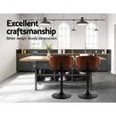Artiss Bar Stools Kitchen Leather Barstools Swivel Gas Lift Vintage Chairs Black - RnR Galore
