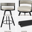 Artiss Bar Stools Set of 4 Swivel Kitchen Chair Metal Counter Beige Leather - RnR Galore