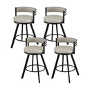 Artiss Bar Stools Set of 4 Swivel Kitchen Chair Metal Counter Beige Leather - RnR Galore