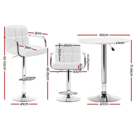 Artiss Bar Table and Stools Set Dining Desk Kitchen Chairs Cafe Pub - RnR Galore