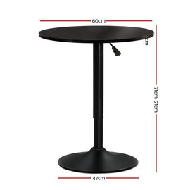 Artiss Bar Table Gas Lift Round Black - RnR Galore