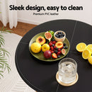 Artiss Bar Table Round Swivel Height Adjustable 62cm Modern PVC Leather Black - RnR Galore