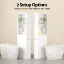 Artiss Bathroom Cabinet Storage Slim Organiser Drawer Toilet Corner 135cm White - RnR Galore