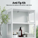 Artiss Bathroom Floor Storage Cabinet with 2 Drawers 3 Open Shelves 2 Doors White - RnR Galore