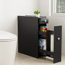 Artiss Bathroom Storage Cabinet Toilet Slim Tissue Box Caddy Holder Side Wooden Black - RnR Galore