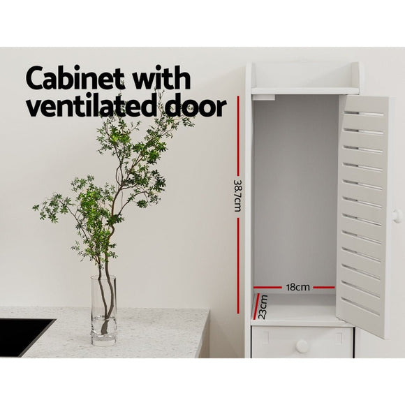 Artiss Bathroom Toilet Storage Cabinet Laundry Tallboy Cupboard Slim Corner - RnR Galore