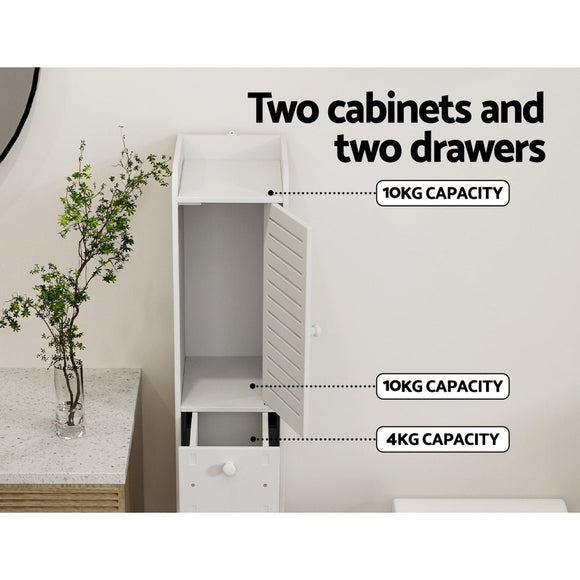 Artiss Bathroom Toilet Storage Cabinet Laundry Tallboy Cupboard Slim Corner - RnR Galore