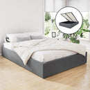 Artiss Bed Frame Double Size Gas Lift Base Grey TOKI - RnR Galore