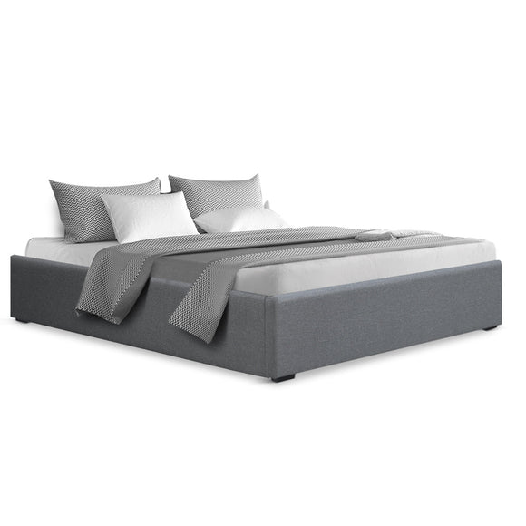 Artiss Bed Frame Double Size Gas Lift Base Grey TOKI - RnR Galore