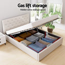 Artiss Bed Frame Double Size Gas Lift Beige VILA - RnR Galore