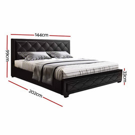 Artiss Bed Frame Double Size Gas Lift Black TIYO - RnR Galore