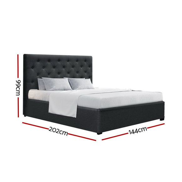 Artiss Bed Frame Double Size Gas Lift Charcoal VILA - RnR Galore