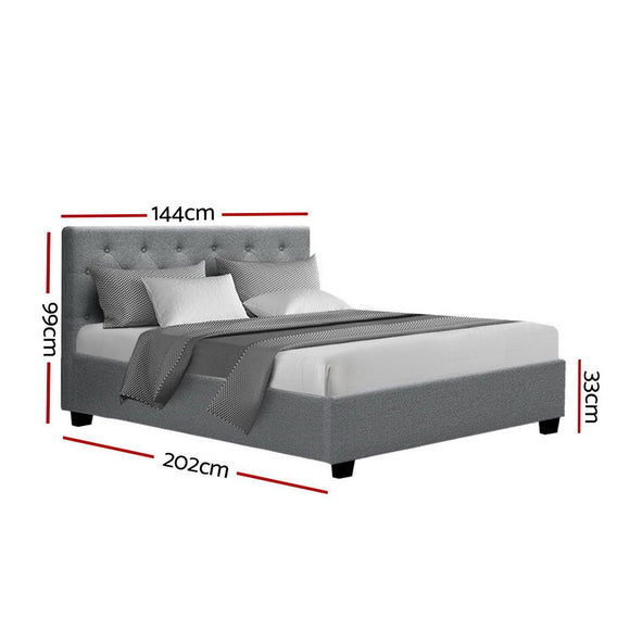 Artiss Bed Frame Double Size Gas Lift Grey VILA - RnR Galore