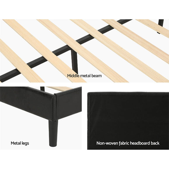 Artiss Bed Frame Double Size LED Black RAVI - RnR Galore