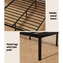 Artiss Bed Frame Double Size Metal Base Mattress Platform Foundation Black PAULA - RnR Galore
