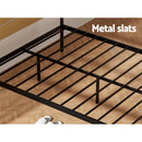 Artiss Bed Frame Double Size Metal Base Mattress Platform Foundation Black PAULA - RnR Galore