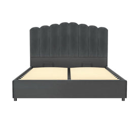 Artiss Bed Frame Double Size Velvet Grey FION - RnR Galore