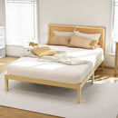 Artiss Bed Frame Double Size with Rattan Headboard Wooden Bed Base BRUNO - RnR Galore