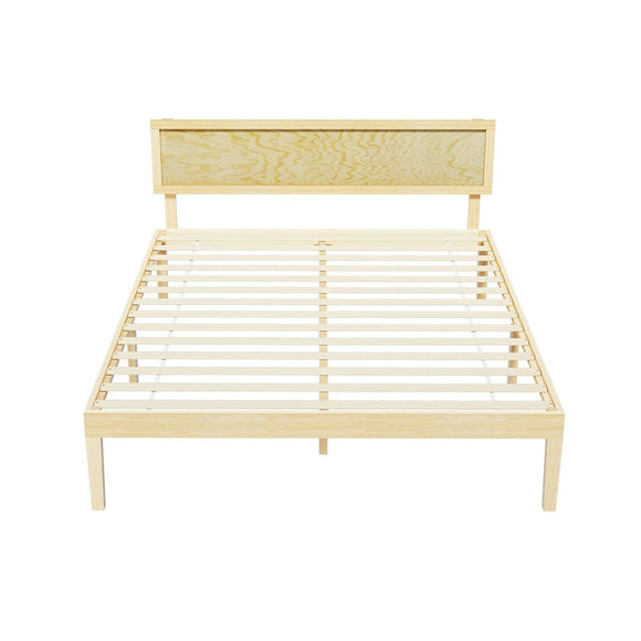 Artiss Bed Frame Double Size Wooden Base Mattress Platform Timber Pine YUMI - RnR Galore
